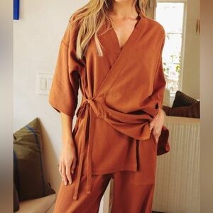 Women's Rust Wrap Top